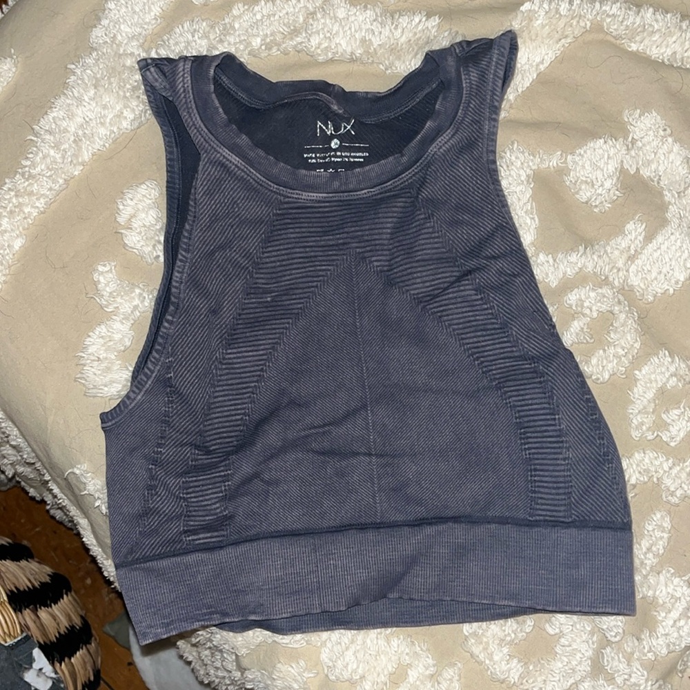 NUX slate grey crop top. Worn once!